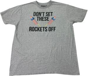 State Fitness Mens XXL Don't Set These Rockets Off Muscle Shirt Funny Humor Tee